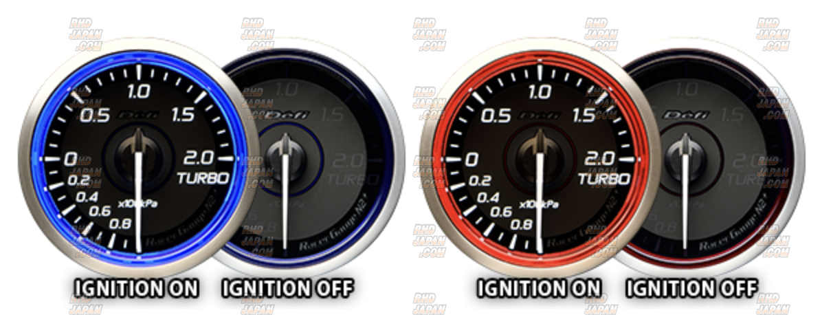 Defi Racer Gauge N2 Plus Temperature 52mm - Red - RHDJapan